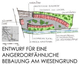 Entwurf Bad Pirawarth - Prof. Frank-Platz - heute "Am Wiesengrund"